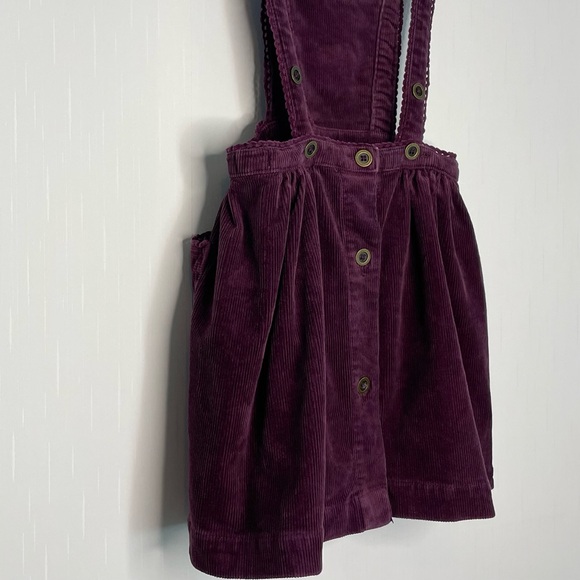 Jamie Kay Girls Corduroy Dress Pinafore Jumper Embroidered Purple Plum 5Y - Picture 8 of 12